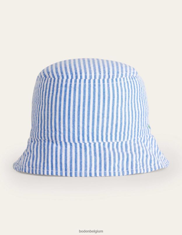 filles Boden coutil bleu chapeau bob tissé accessoire Z42D03286