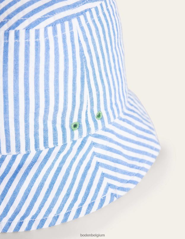 filles Boden coutil bleu chapeau bob tissé accessoire Z42D03286