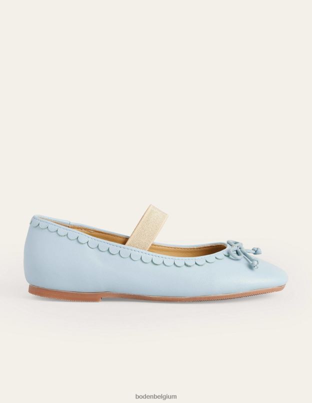 filles Boden bleu provençal ballerine en cuir chaussure Z42D02674