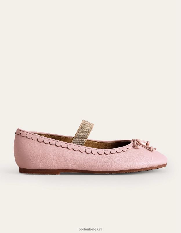 filles Boden provence rose poudré ballerine en cuir chaussure Z42D02687