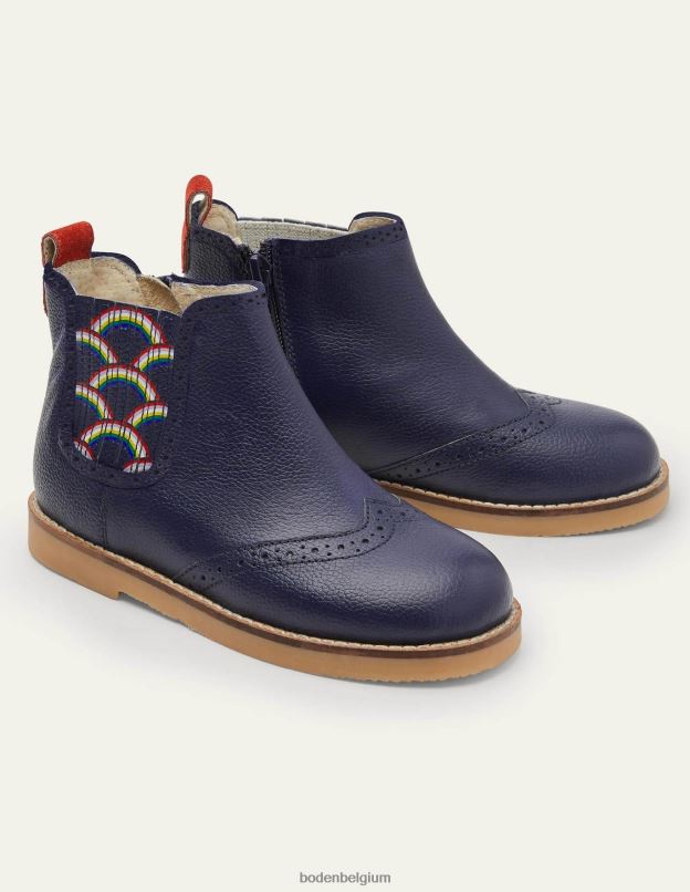 filles Boden marine universitaire bottines chelsea en cuir chaussure Z42D02765