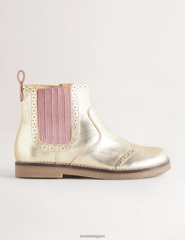 filles Boden or métallisé bottes chelsea chaussure Z42D02738