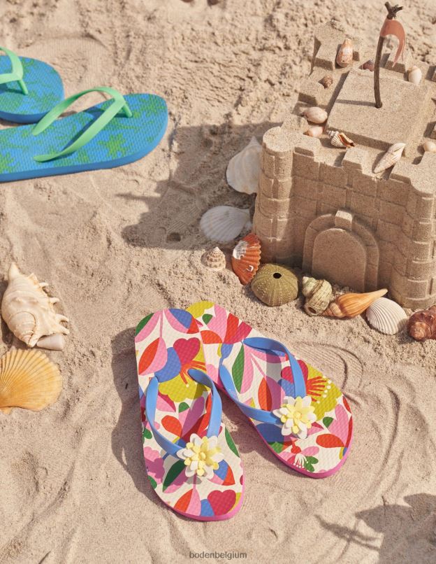 filles Boden multi-floral tongs chaussure Z42D0822