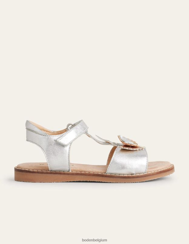 filles Boden Pégase argenté sandales en cuir amusantes chaussure Z42D02680