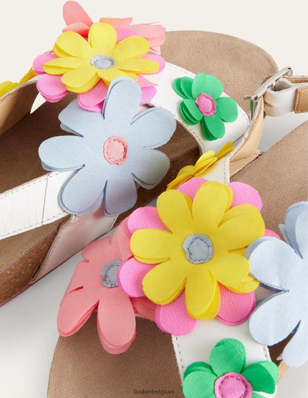 filles Boden blanc sandales croisées chaussure Z42D02774