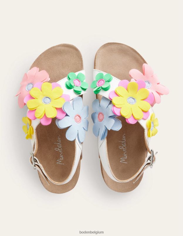 filles Boden blanc sandales croisées chaussure Z42D02774