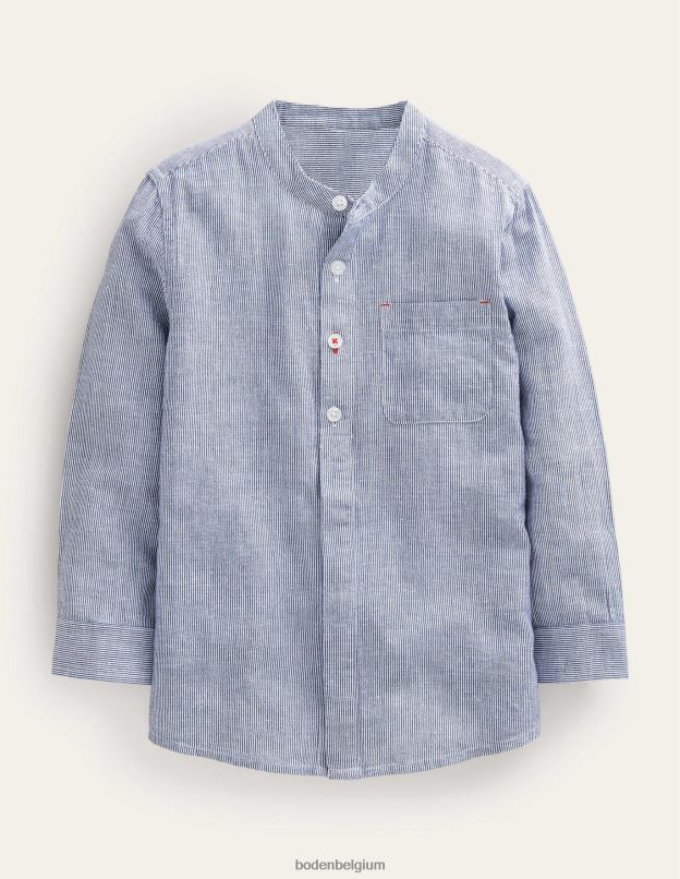 filles Boden coutil bleu chemise grand-père à motif vêtements Z42D03254