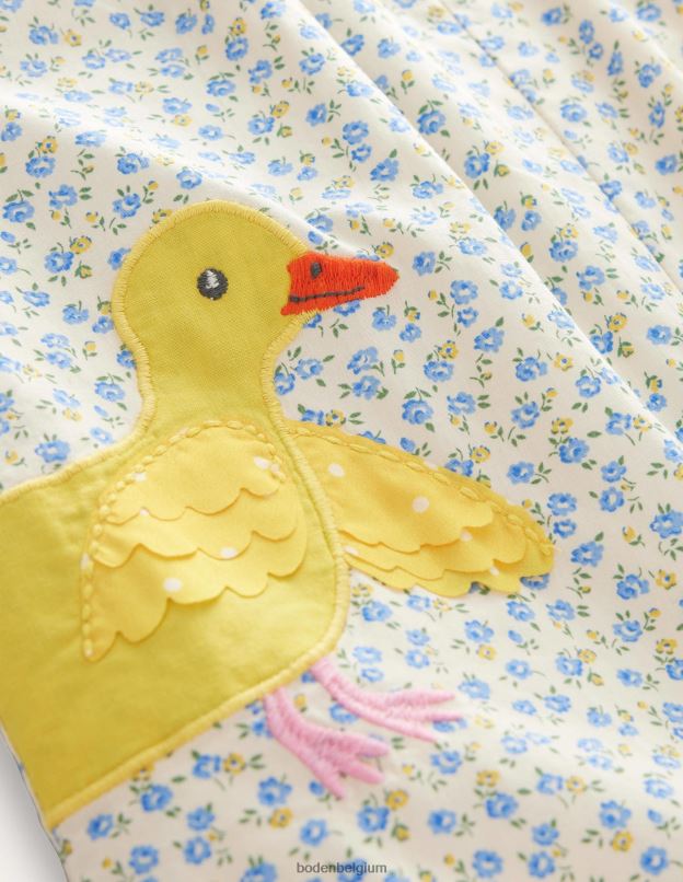 filles Boden Petits poussins roses bleu pâle barboteuse à volants appliqués vêtements Z42D03263