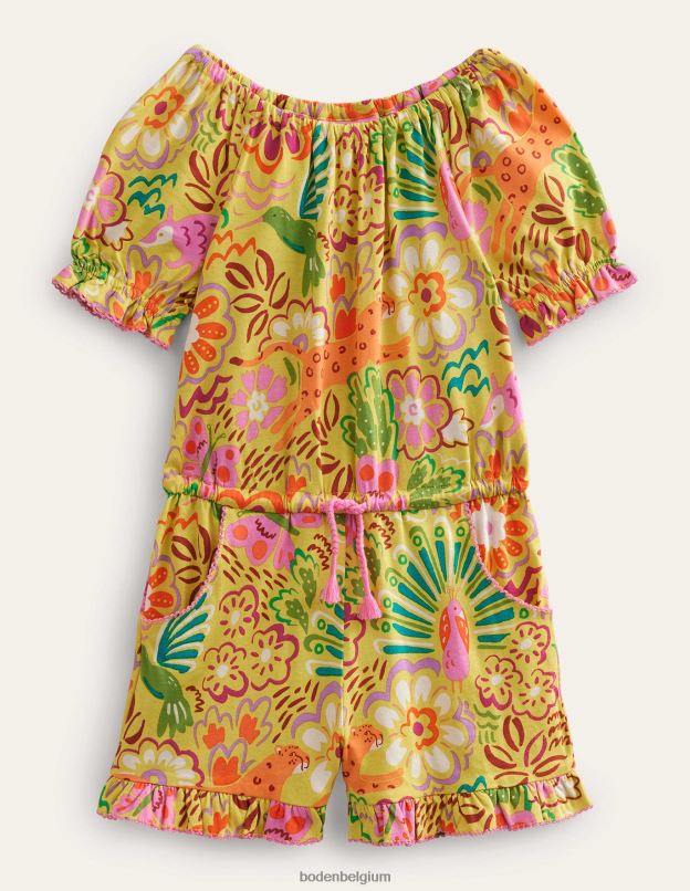 filles Boden groseille jaune floral combishort en jersey vêtements Z42D02753