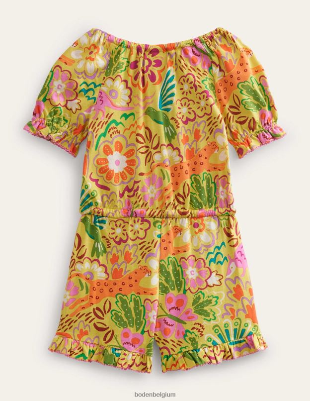 filles Boden groseille jaune floral combishort en jersey vêtements Z42D02753