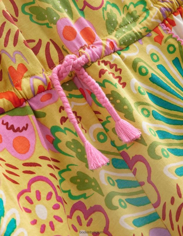 filles Boden groseille jaune floral combishort en jersey vêtements Z42D02753