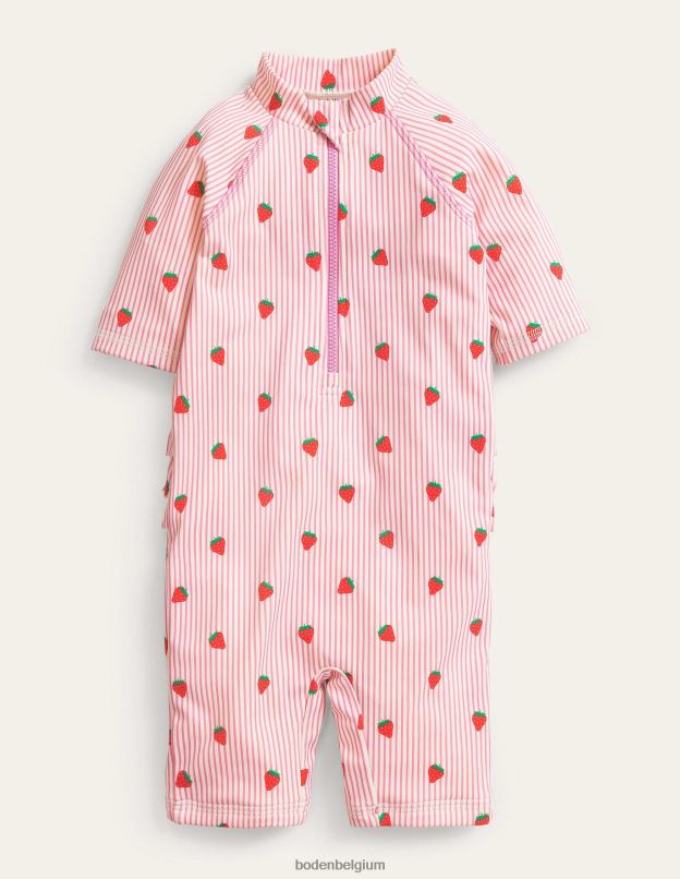 filles Boden rayure rose ivoire combinaison de surf à froufrous pour protéger du soleil vêtements Z42D03280