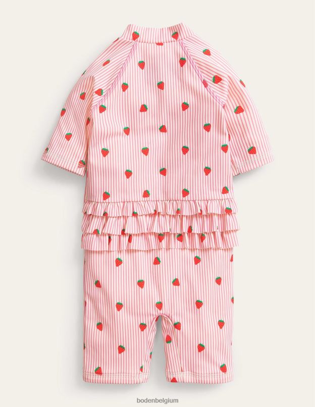 filles Boden rayure rose ivoire combinaison de surf à froufrous pour protéger du soleil vêtements Z42D03280
