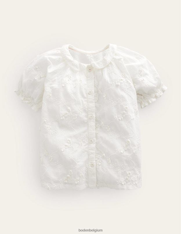 filles Boden Ivoire haut à manches courtes bouffantes vêtements Z42D02974