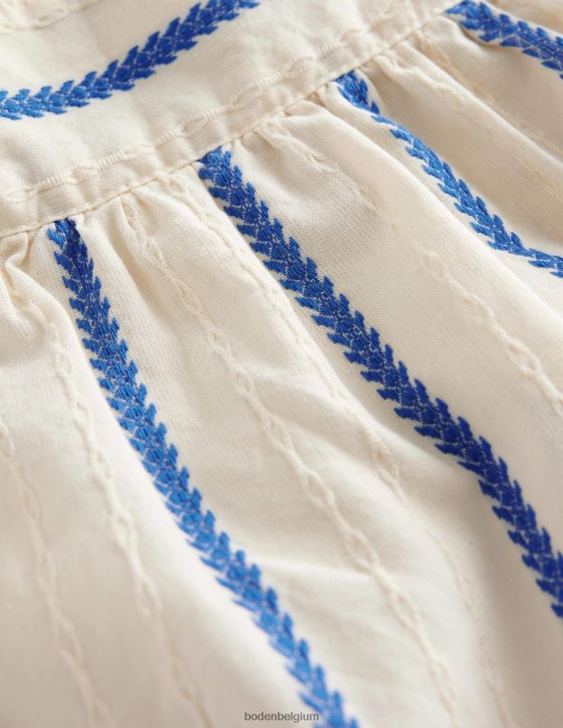 filles Boden Ivoire haut tissé texturé vêtements Z42D02913