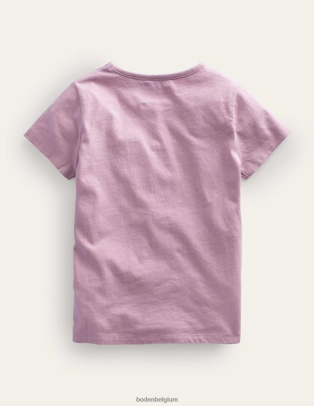 filles Boden Lémurien lavande douce t-shirt à appliqué vêtements Z42D0757