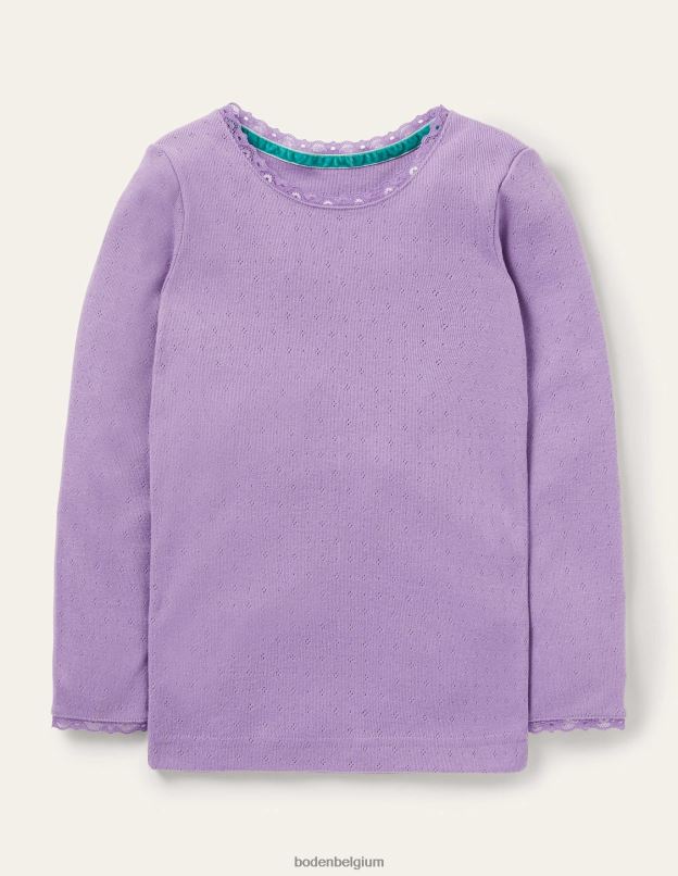 filles Boden aster violet t-shirt en pointelle ultradoux vêtements Z42D03154