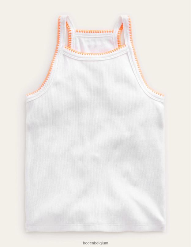 filles Boden blanc gilet découpé vêtements Z42D0764