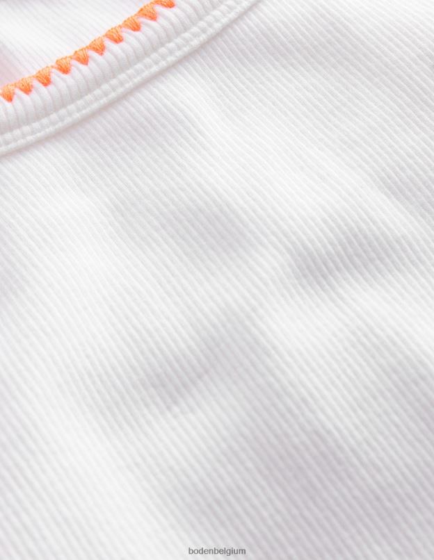 filles Boden blanc gilet découpé vêtements Z42D0764