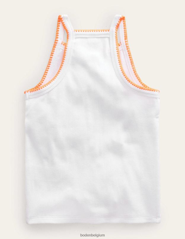 filles Boden blanc gilet découpé vêtements Z42D0764