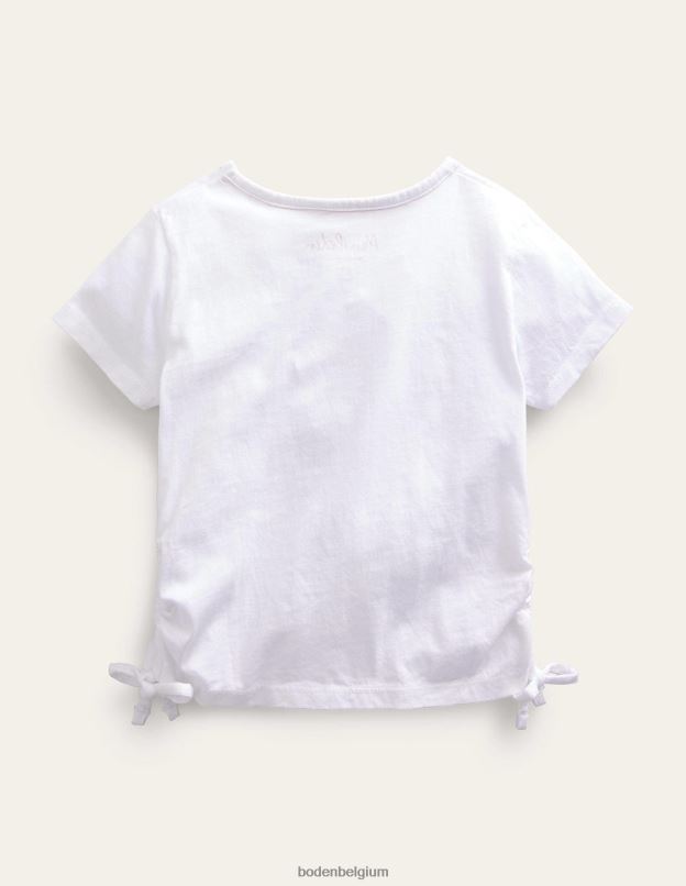 filles Boden blanc soleil t-shirt froncé vêtements Z42D02987