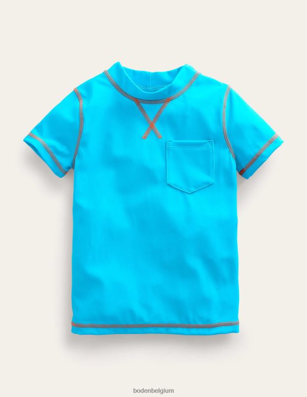 filles Boden bleu cabanon gilet anti-éruption à manches courtes vêtements Z42D03179