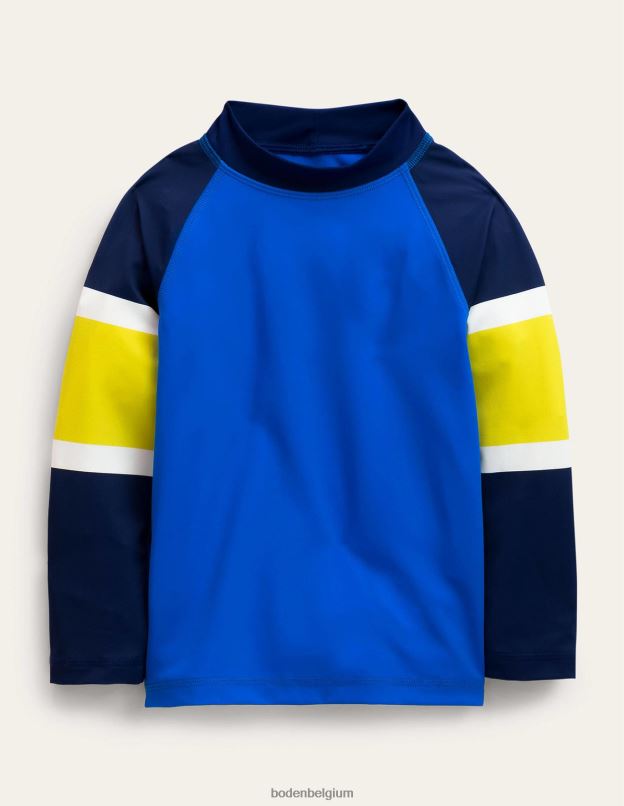 filles Boden bloc de couleur bleu gilet anti-éruption vêtements Z42D03054