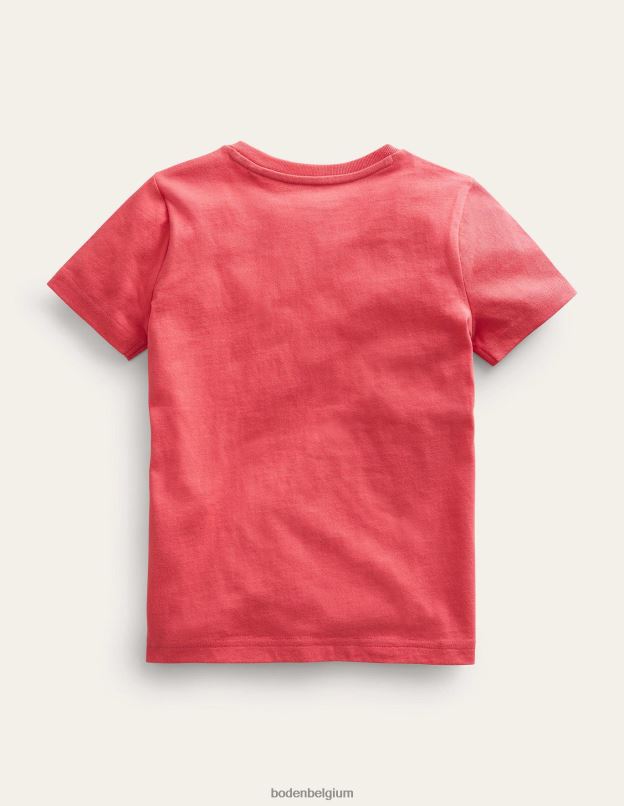 filles Boden confiture rouge t-shirt guerrier vêtements Z42D03043
