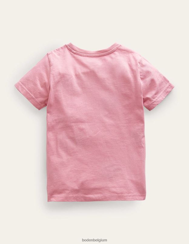 filles Boden diable épineux rose formica t-shirt faits sur les animaux vêtements Z42D03196