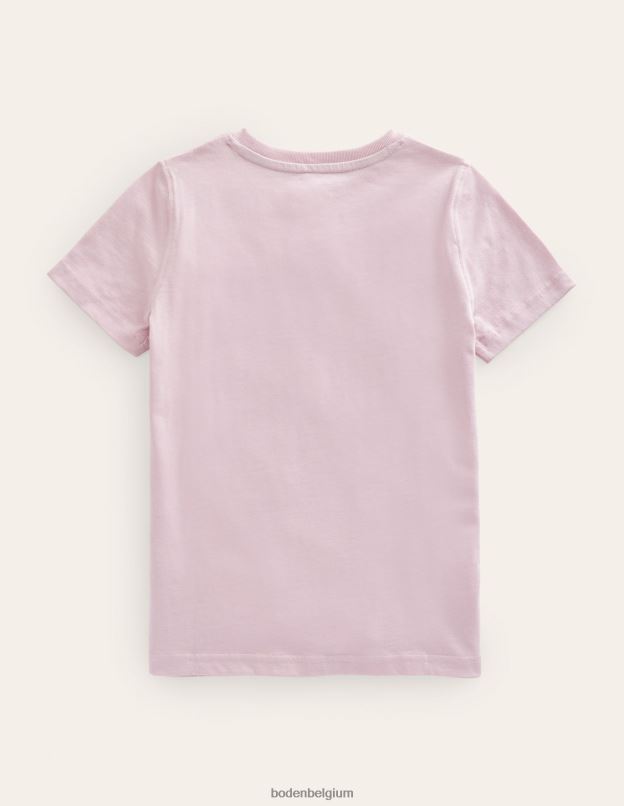 filles Boden faune rose française t-shirt graphique vêtements Z42D03011