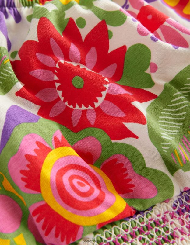 filles Boden floral multi-festival top court à encolure carrée vêtements Z42D03226