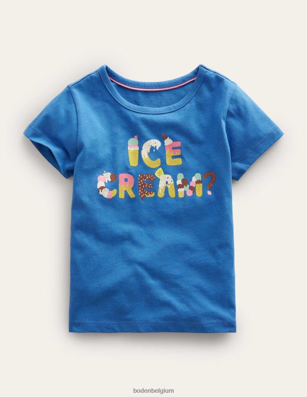 filles Boden glace au bleu de Delft t-shirt imprimé vêtements Z42D02915