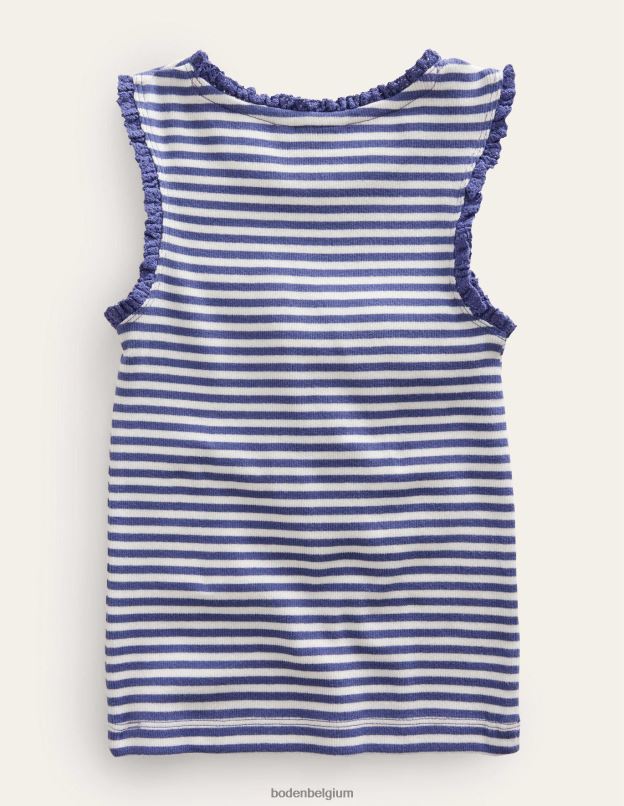 filles Boden ivoire/bleu tribord gilet en jersey vêtements Z42D03142