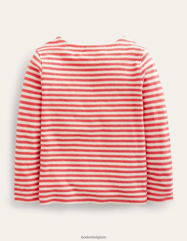 filles Boden kumquat orange/blanc texture bretonne vêtements Z42D03170