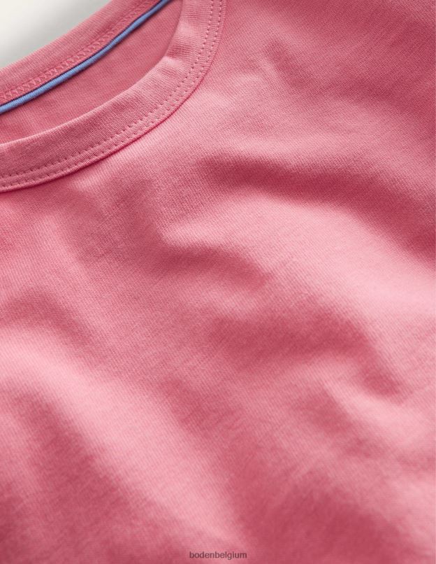 filles Boden pêche punch rose t-shirt froncé sur le côté vêtements Z42D02831