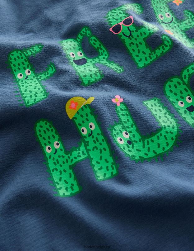 filles Boden robot bleu câlins gratuits t-shirt graphique vêtements Z42D03059