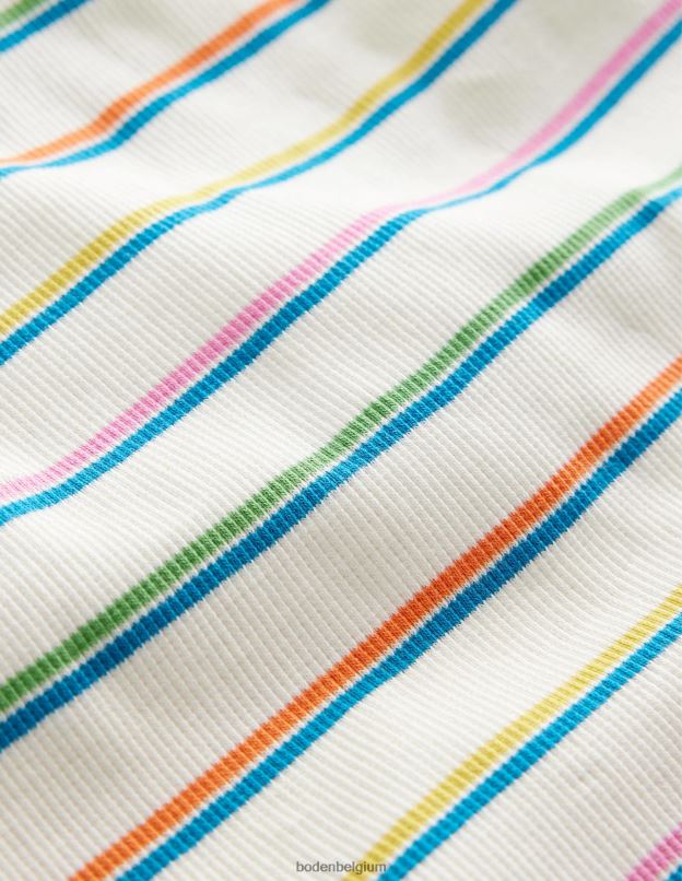 filles Boden rose pétale vif/bleu île gilet découpé vêtements Z42D0772