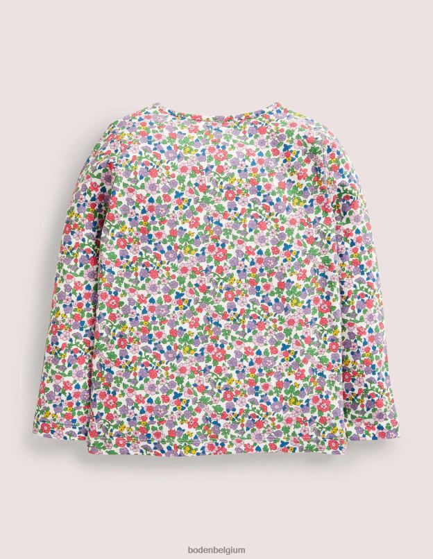 filles Boden sois gentil floral haut à logo imprimé vêtements Z42D03099