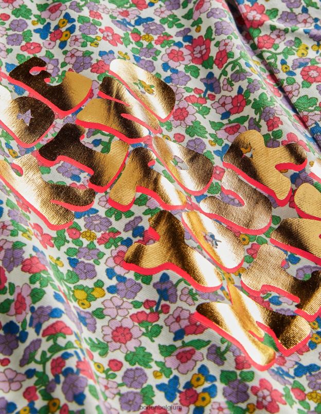 filles Boden sois gentil floral haut à logo imprimé vêtements Z42D03099