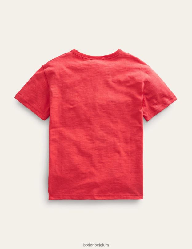 filles Boden tarte aux fraises rouge t-shirt décontracté à rayures en coton vêtements Z42D02981