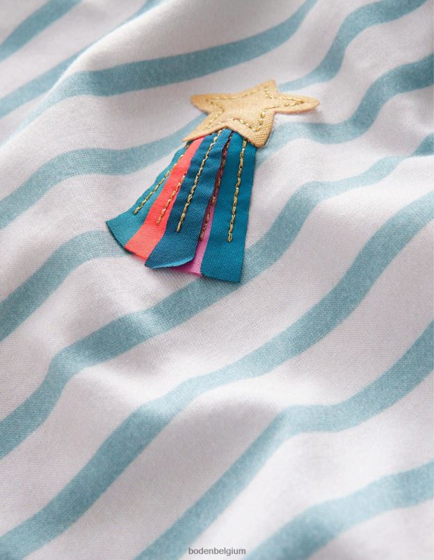 filles Boden étoiles bleu mer aqua/ivoire t-shirt flottant vêtements Z42D02864