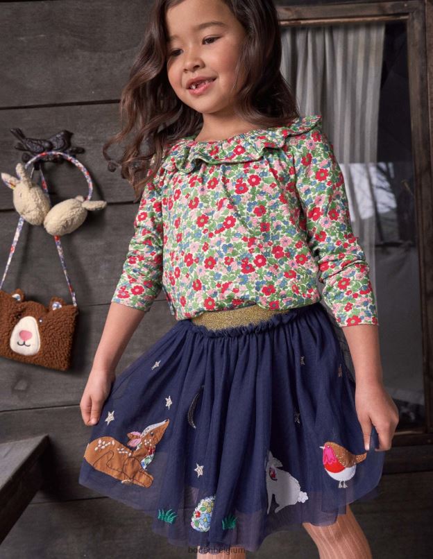filles Boden animaux bleus tribord jupe en tulle à appliqués vêtements Z42D03156