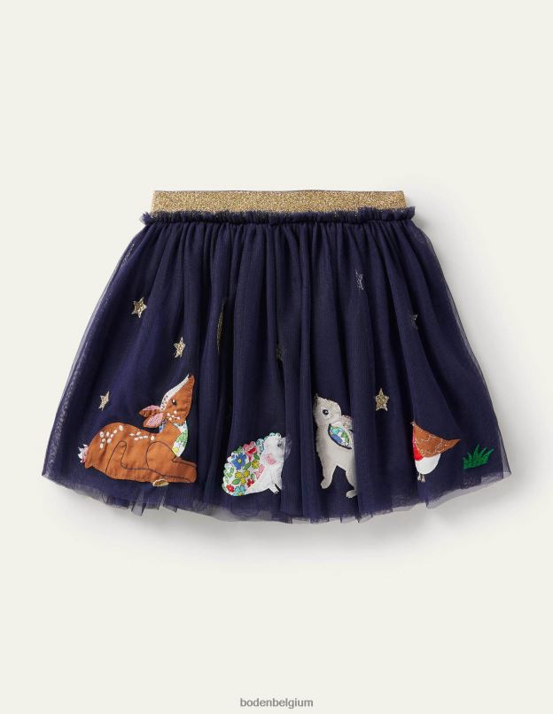 filles Boden animaux bleus tribord jupe en tulle à appliqués vêtements Z42D03156