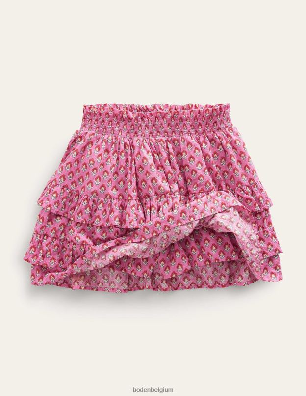 filles Boden bloc de bois azalée mini-jupe à volants vêtements Z42D0786