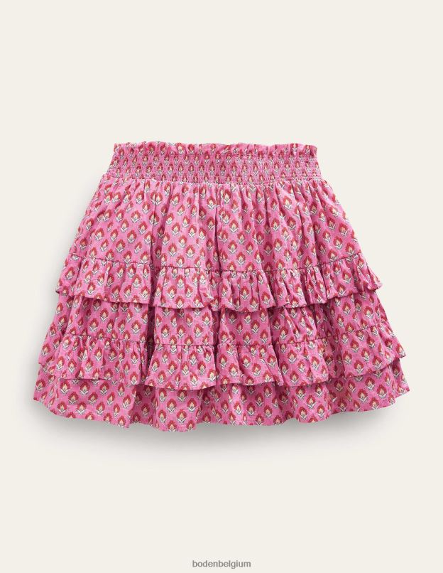 filles Boden bloc de bois azalée mini-jupe à volants vêtements Z42D0786
