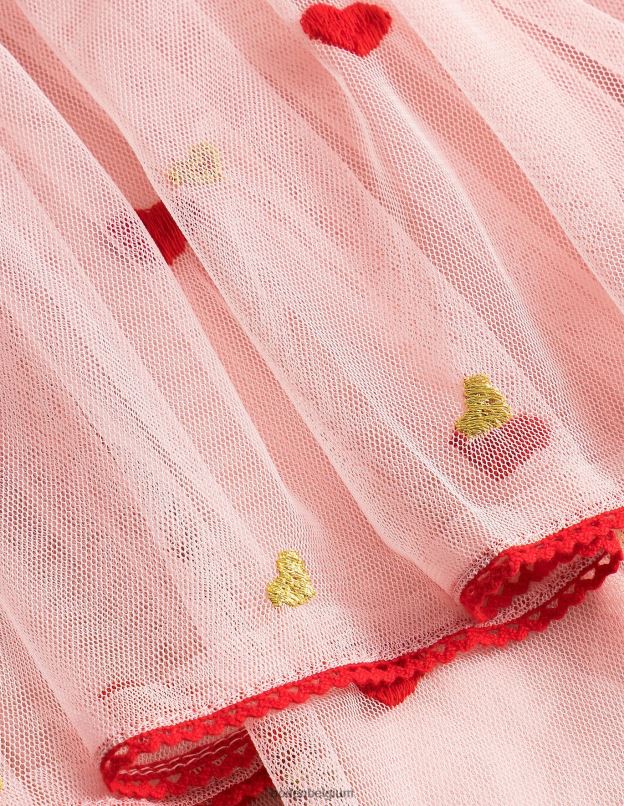 filles Boden broderie coeur rose jupe en tulle brodée vêtements Z42D03130