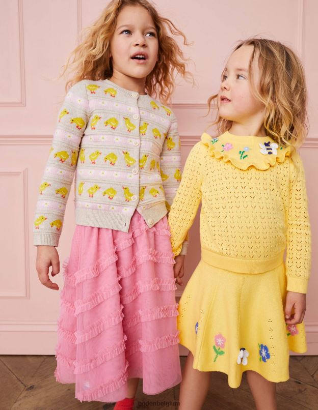 filles Boden citron doux jupe en maille brodée vêtements Z42D02701