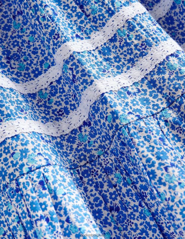 filles Boden fleurs bleues et aqua jupe longue en dentelle vêtements Z42D02632