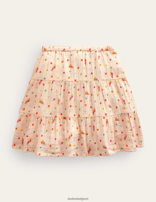 filles Boden glaces à la gousse de vanille jupe mi-longue en toile double vêtements Z42D02650