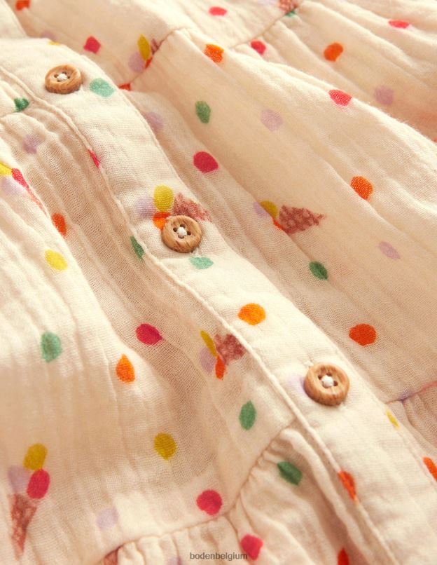 filles Boden glaces à la gousse de vanille jupe mi-longue en toile double vêtements Z42D02650